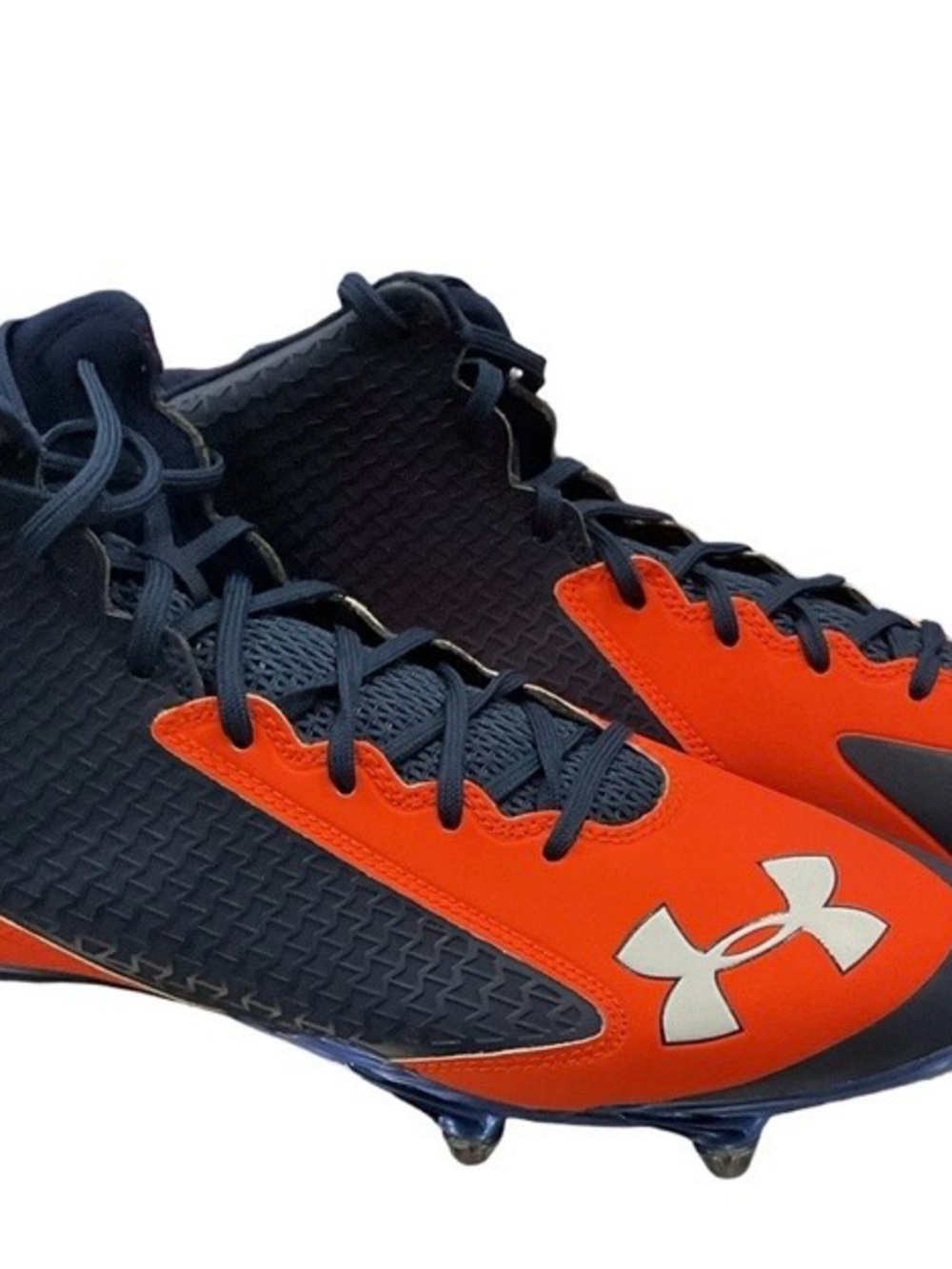Under Armour Men's Navy and Orange Football Cleats - Size 13 - NWT